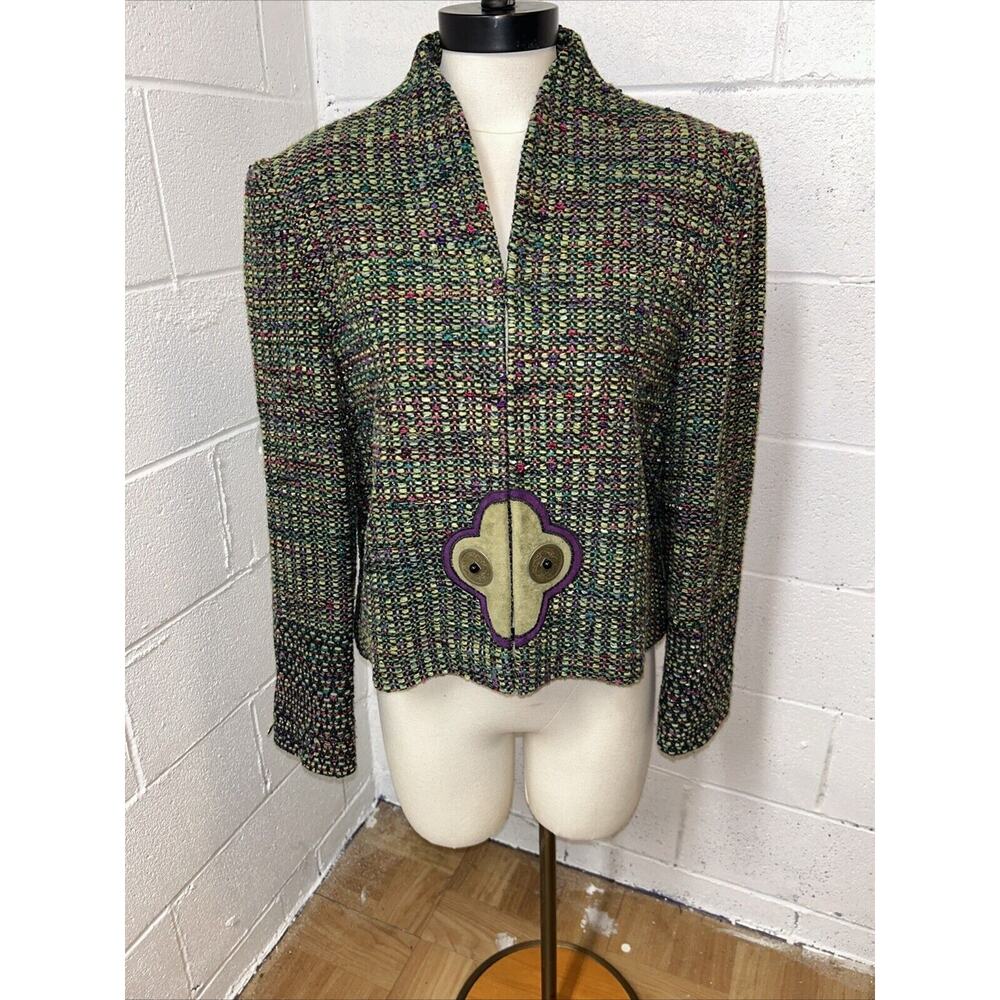 Kathleen Weir‎ West Designer Fiber Art Hand Woven Custom Weaved Jacket Blazer E6